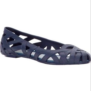 NWOT Melissa + Jason Wu Navy woven Jelly Flats